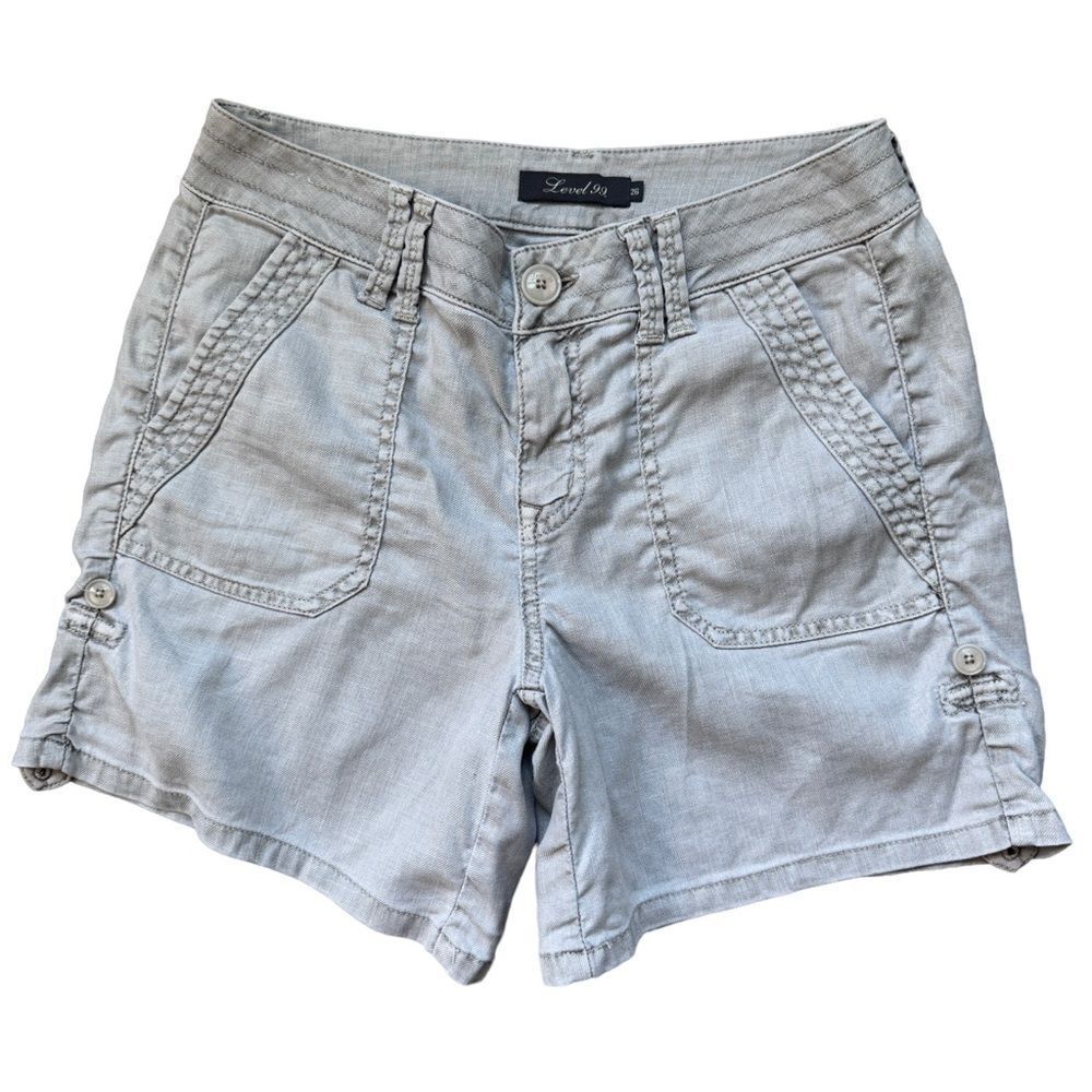 LEVEL 99 Women’s Size 26 Beige Linen blend Cargo Shorts​